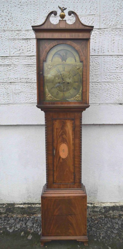 George III Inlaid Mahog Longcase Clock. Scottish (Alloa) Peter Miller
