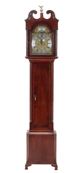 A Georgian Scottish Mahogany Eight Day Longcase Clock by Robert Clidesdale Edinburgh Circa 1780.
