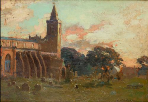 Archibald Kay Rsa. Oil Painting (Dunfermline Abbey)