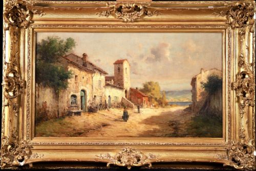 Large Antoine Bouvard (1870-1956) Oil Painting