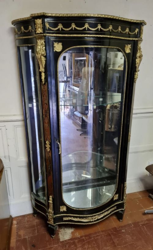 A French Ebonised and Boulle Inlaid Display Cabinet