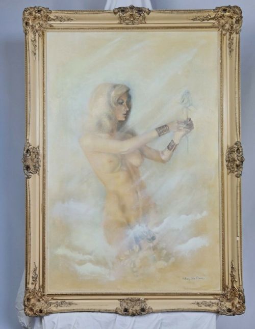 Large Anthony John Dowsie. Nude Oil Painting