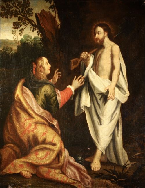 Large 17th Century Old Master Oil Painting. Christ Appearing to Mary Magdalene