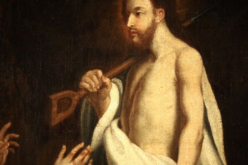 fig 1. Large 17th century Old master Oil painting. Christ appearing to Mary Magdalene