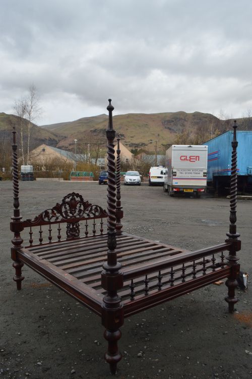 19th Century 6ft Wide Four Poster Bed.