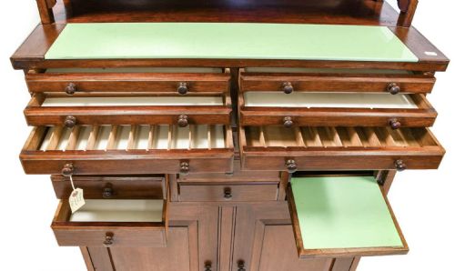 A LATE VICTORIAN MAHOGANY DENTIST'S CABINET COLLECTORS CABINET - ADDITIONAL PHOTO 1