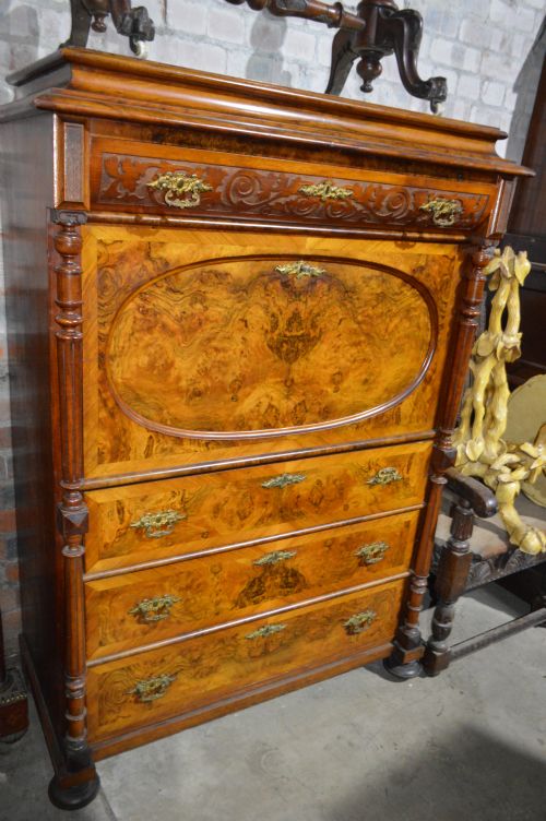 A 19th Century Burr Walnut Escritoire