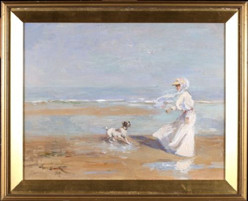 fig 1. William Smith (1870-1941) Scottish beach scene oil painting c1906