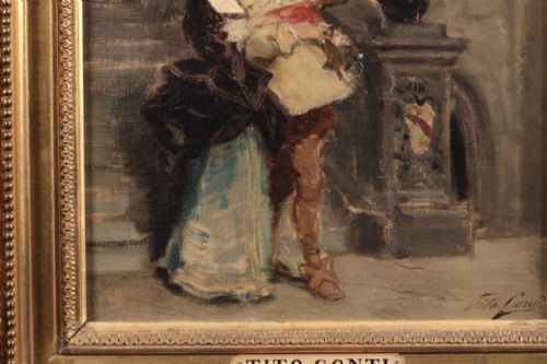 fig 4. TITO CONTI Oil Painting ( 1842 - 1924 )