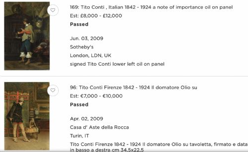 fig 8. TITO CONTI Oil Painting ( 1842 - 1924 )