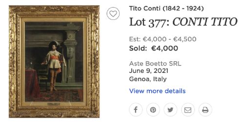 fig 9. TITO CONTI Oil Painting ( 1842 - 1924 )