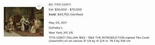 fig 10. TITO CONTI Oil Painting ( 1842 - 1924 )
