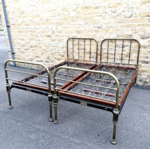Pair Marple & Co Brass Single Beds