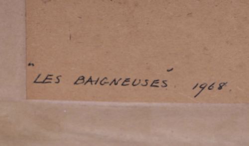 KENNETH B MALPASS LES BAIGNUSES OIL PAINTING - ADDITIONAL PHOTO 4