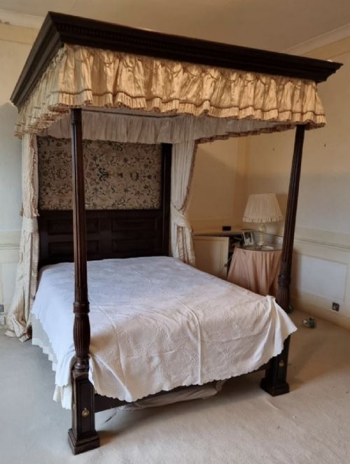 fig 1. A George III style mahogany four poster bed