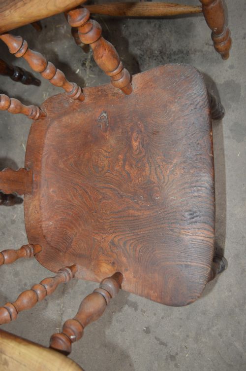 SIX VICTORIAN PAD ARM HIGH BACK WINDSOR CHAIRS - ADDITIONAL PHOTO 7