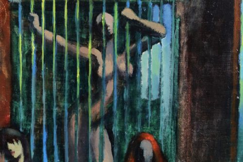 ANDRE DELFAU LADIES OF THE NIGHT OIL PAINTING - ADDITIONAL PHOTO 3