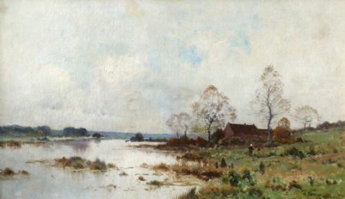 HUGE PIERRE EMMANUEL EUGENE DAMOYE 18471916 OIL PAINTING