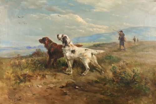 HUGE HENRI SCHOUTEN 1864 1927 OIL PAINTING - ADDITIONAL PHOTO 1
