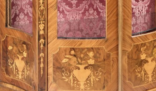 A FINE FRENCH MARQUETRY INLAID KINGWOOD VITRINE - ADDITIONAL PHOTO 1