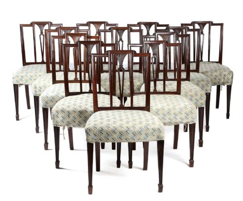 SET OF TWELVE GEORGE III MAHOGANY DINING CHAIRS