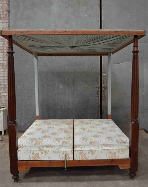 Early 6ft Wide Victorian Mahogany Four Poster Bed