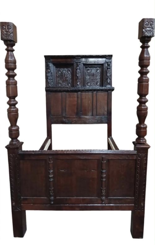 17th Century Oak Four Poster Tester Bed