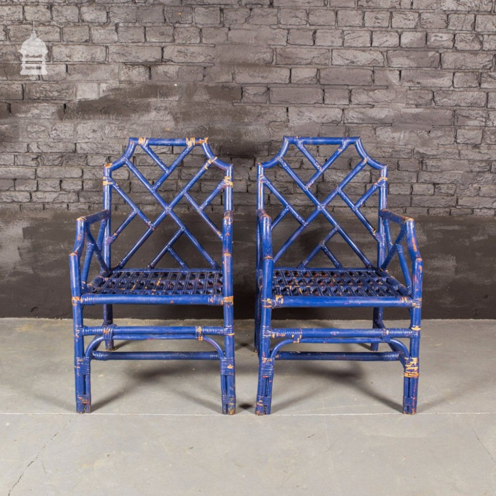 A rare Victorian pair of Chinoiserie beech chairs
