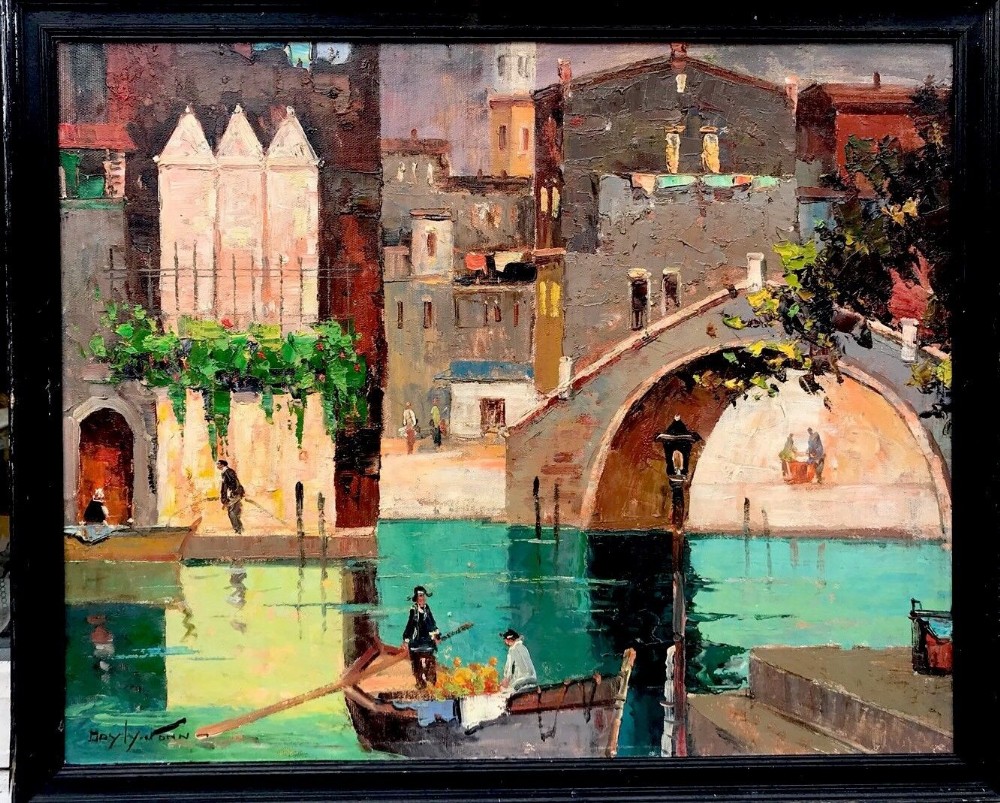 A good early Cecil Rochfort Doyly John. Oil on canvased board. Venice. 