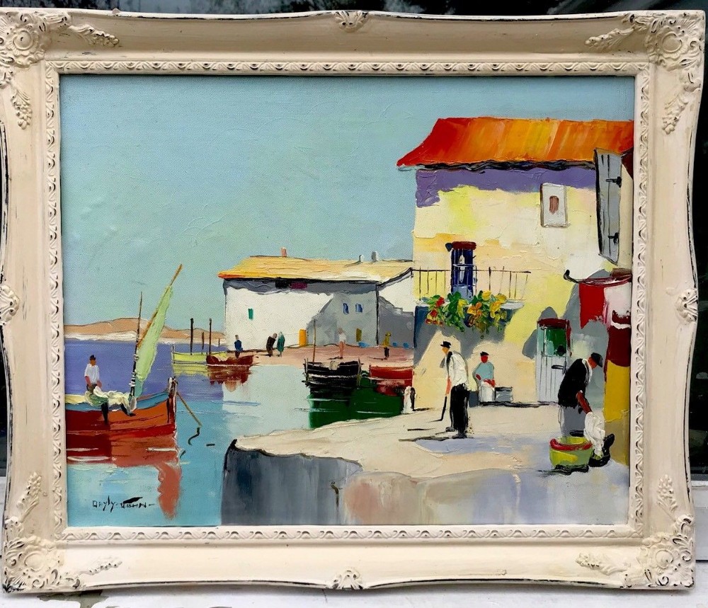 Cecil Rochfort Doyly John. St.Tropez harbour. Oil painting