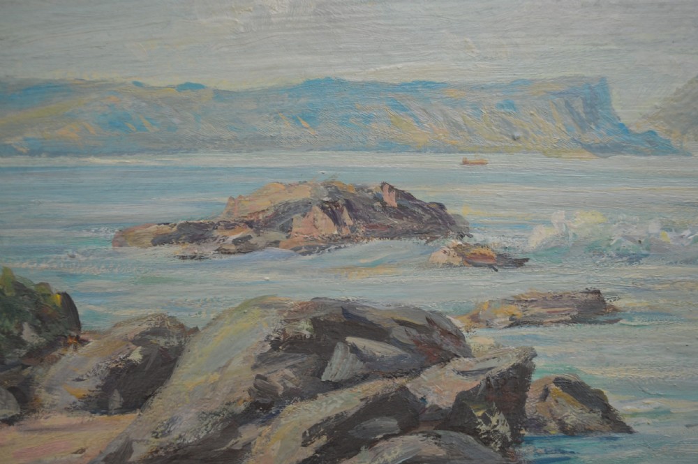 Large William Russell MA. Oil Painting. (Isle of EIgg) Scotland View IV