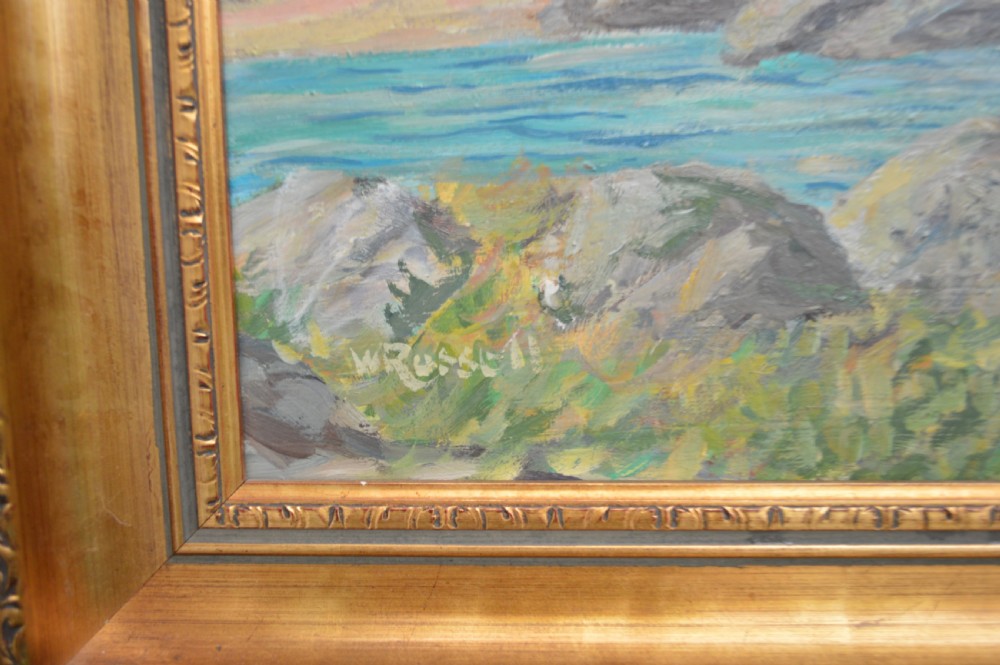 Large William Russell MA. Oil Painting. (Isle of EIgg) Scotland View V