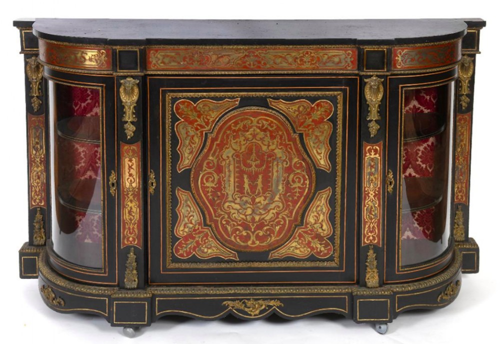 19th Century French Louis XVI Style Boulle Credenza