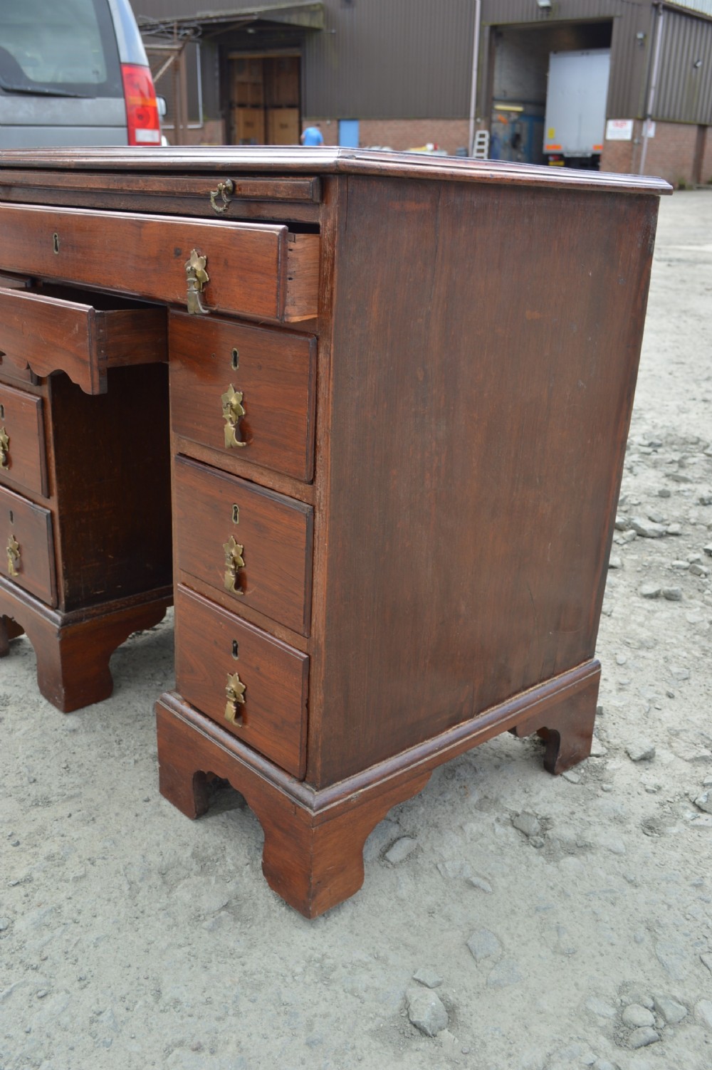 George III Mahogany Kneehole desk View III
