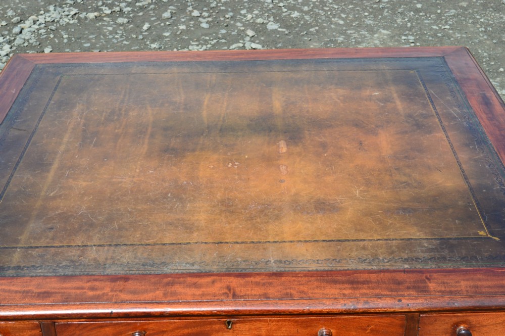 Georgian style 19th century mahogany partners desk. View V
