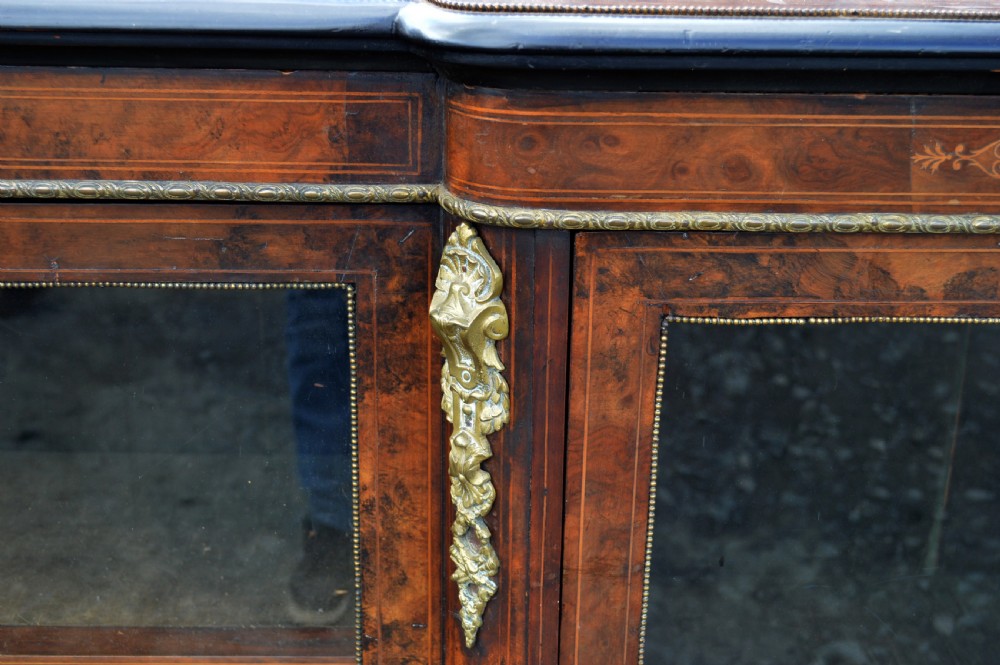  A Victorian burr walnut ormolu Credenza (Bookcase) View VIII