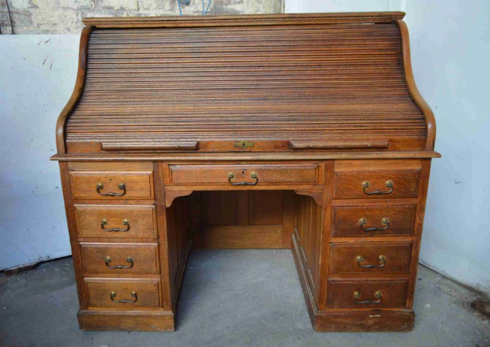 Superior Victorian Oak roll top desk