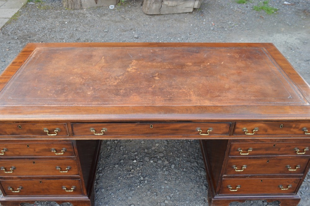 A large Georgian mahogany partners desk View II