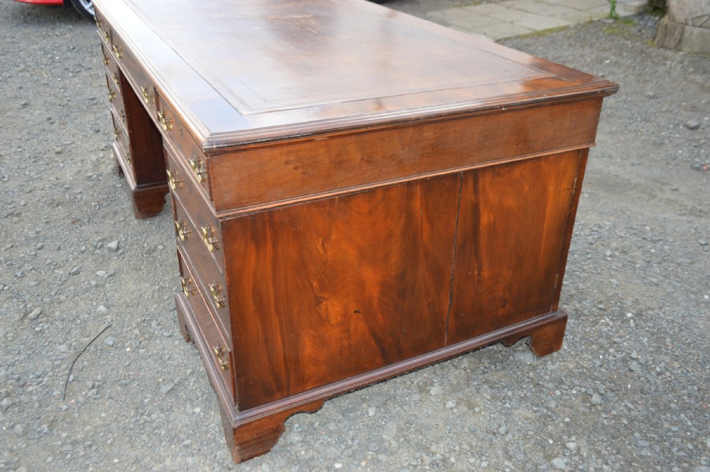 A large Georgian mahogany partners desk View IV