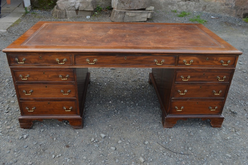 A large Georgian mahogany partners desk View VII