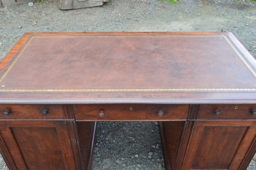 Early Victorian Mahogany Partners Desk. View II