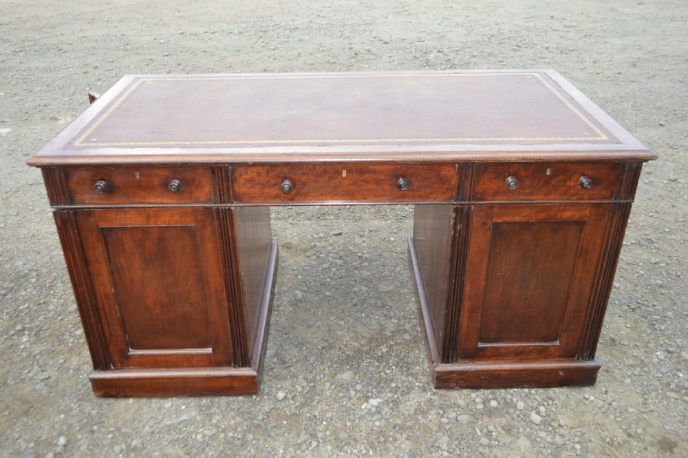 Early Victorian Mahogany Partners Desk. View IV
