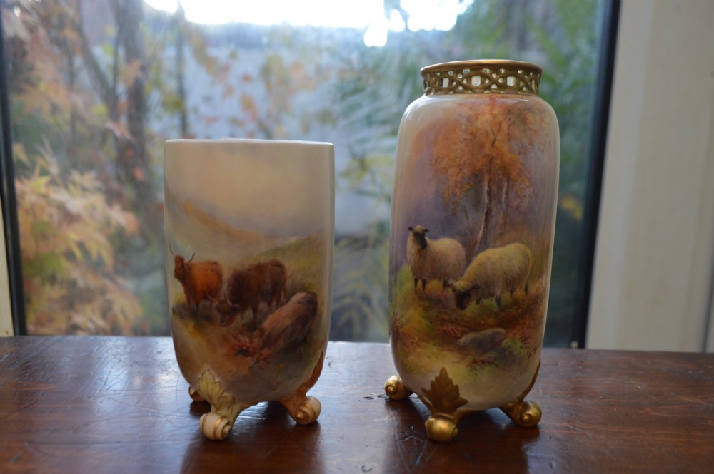 Worcester Vase, Highland cattle by (Harry Stinton) View II