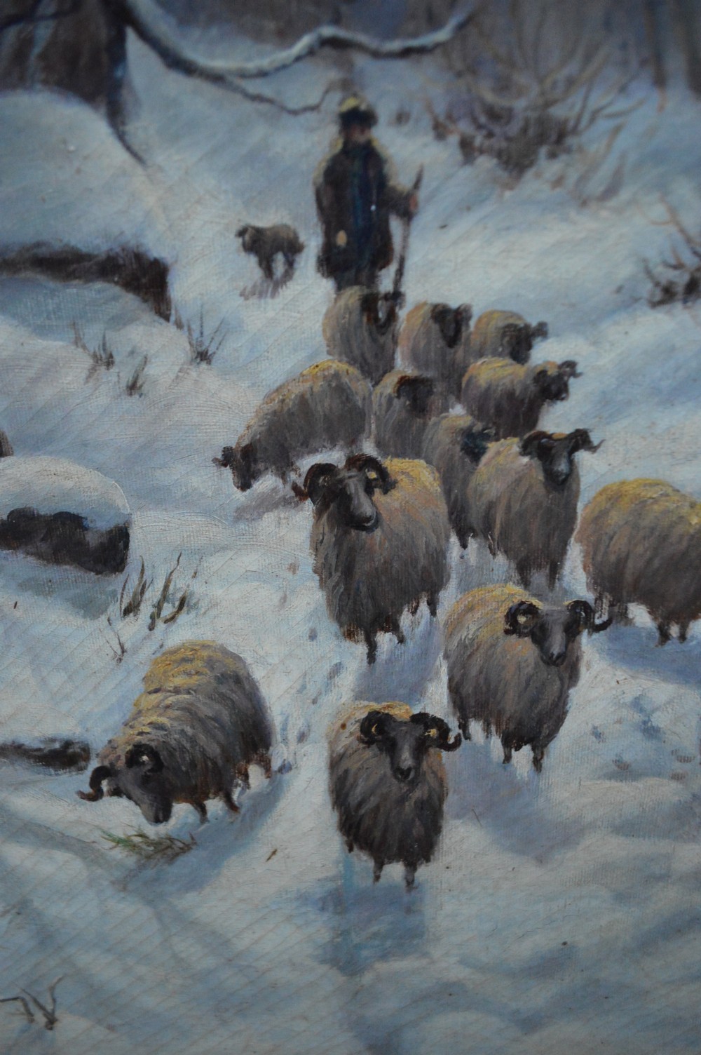 Pair large 19th-century follower of Joseph Farquharson. Oil on Canvas. x 2 View IV