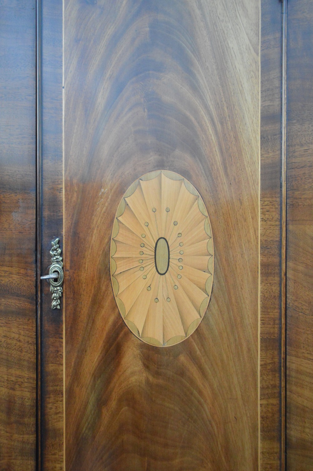George III inlaid mahog longcase clock. Scottish (Alloa) Peter Miller View VII