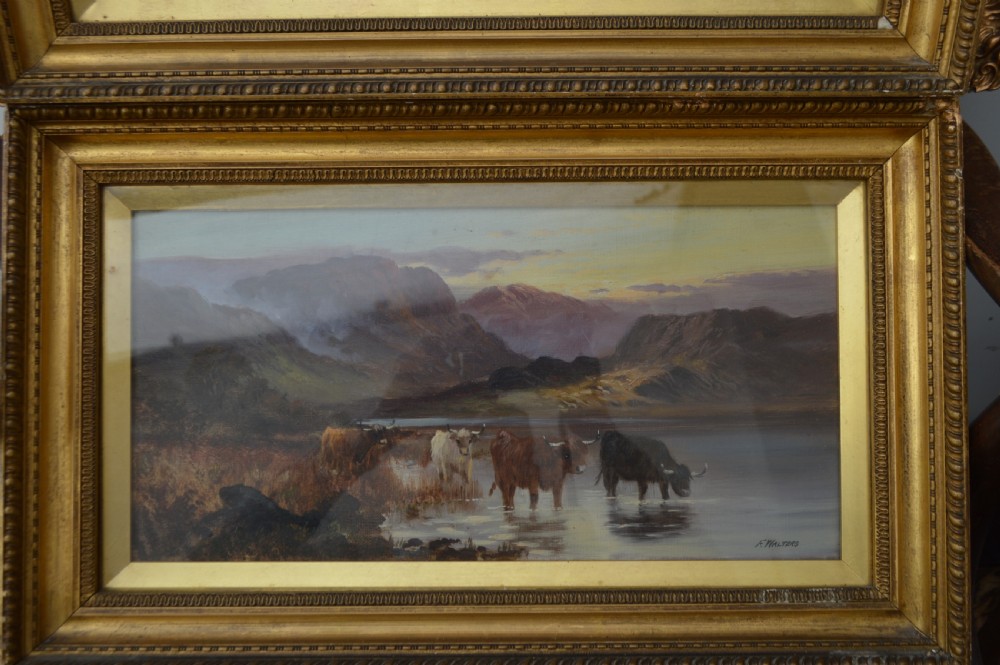 Pair F Walters Oil paintings (Highland Cattle) View II