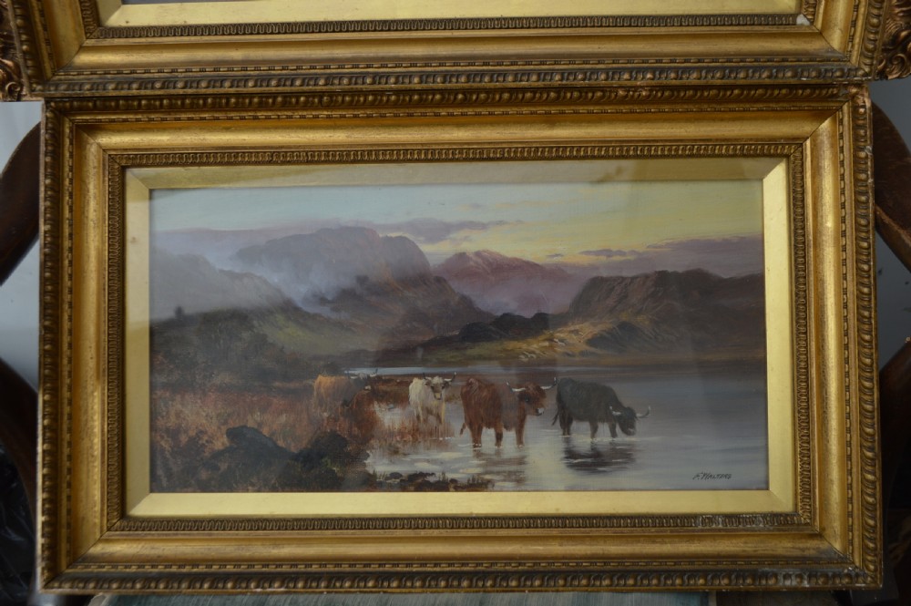 Pair F Walters Oil paintings (Highland Cattle) View III