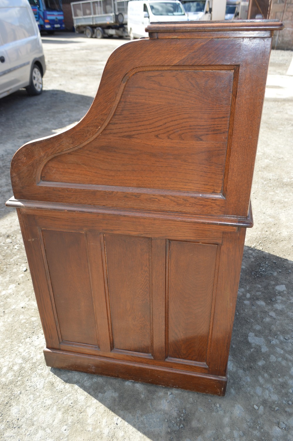 1920s Oak high top roll top desk View II