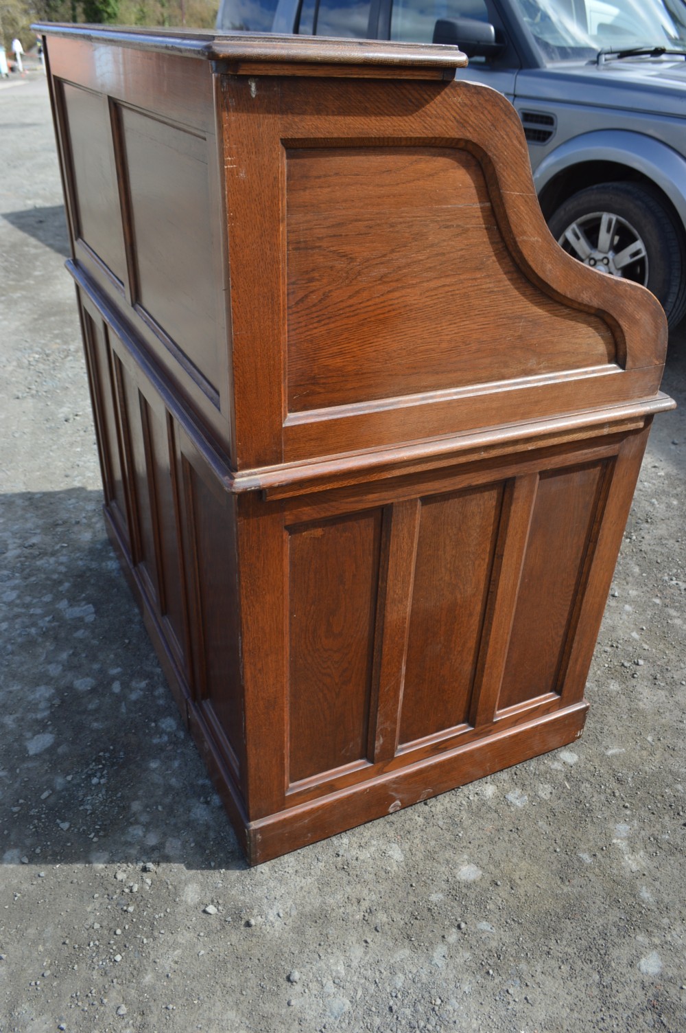 1920s Oak high top roll top desk View III