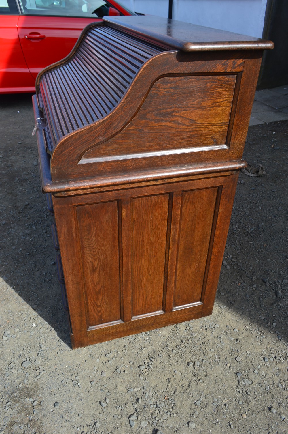 Waring & Gillows 1920s Oak roll top desk View II